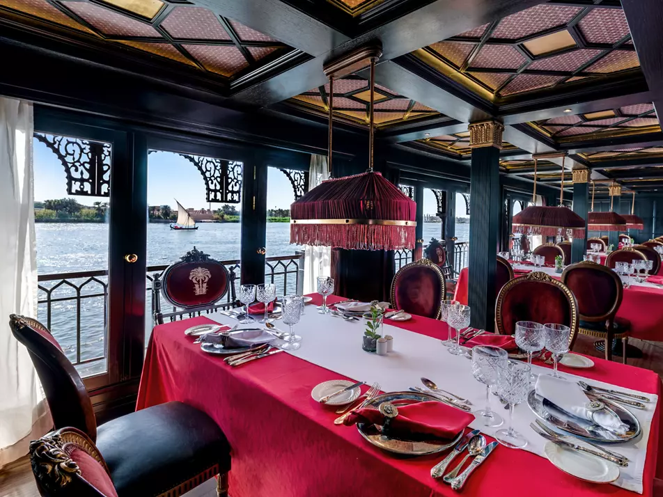 Restaurant aboard the Mövenpick SS Misr Nile cruise